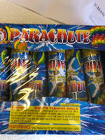 Parachute with color changing flare