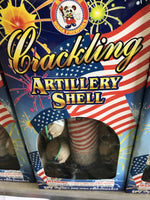 Crackling artillery shell